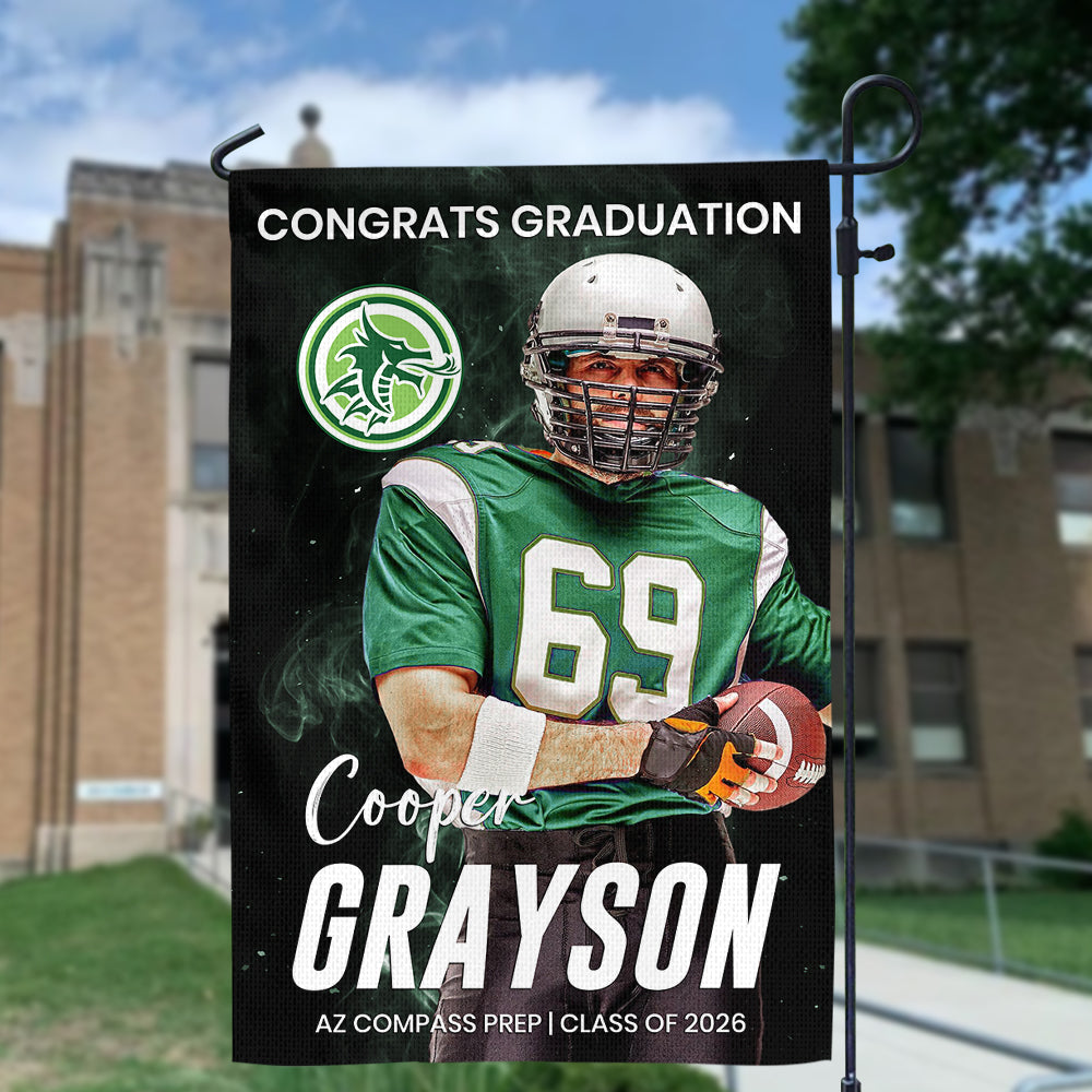 2026 Sport Congrats Graduation Flags - Personalized Graduation Garden Flag
