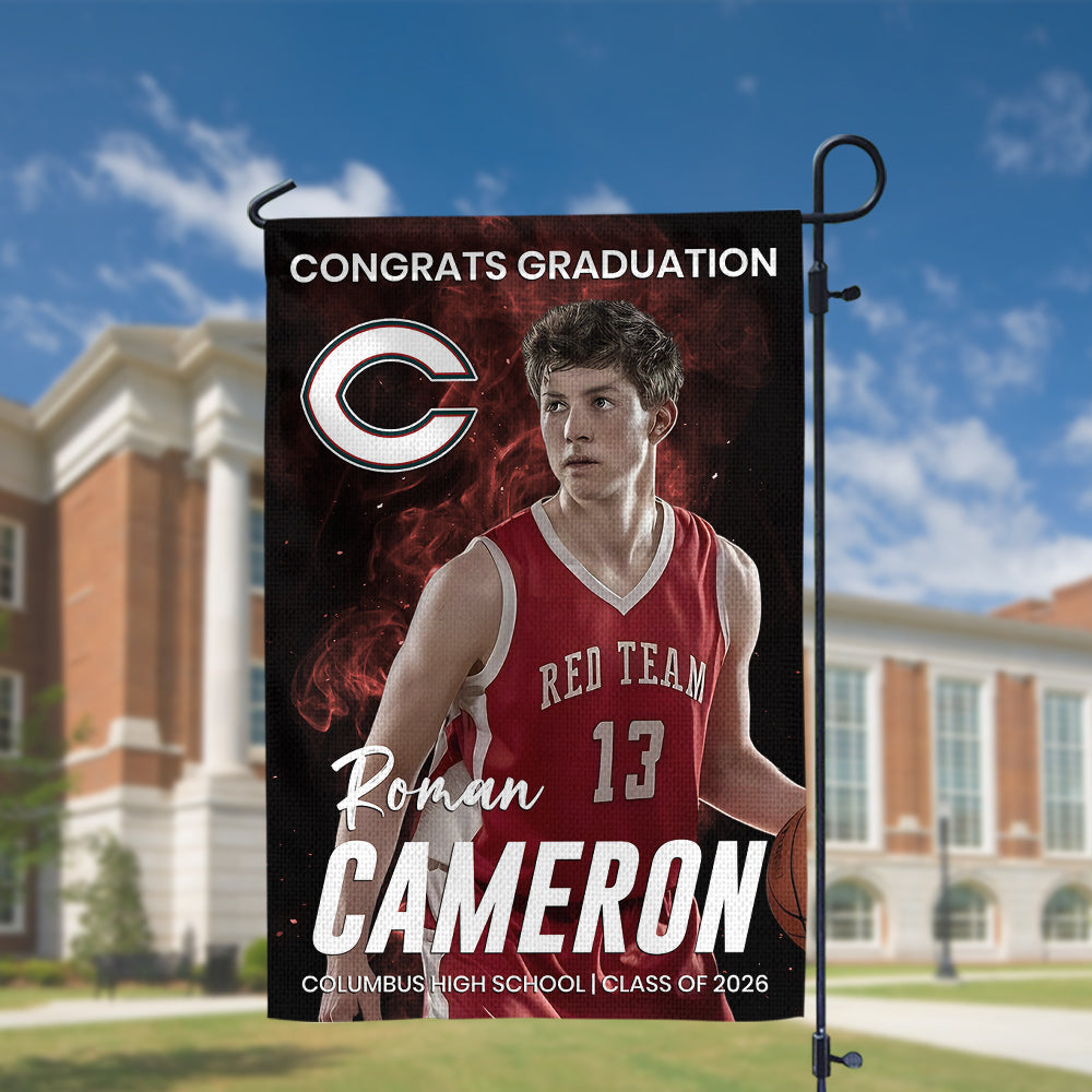 2026 Sport Congrats Graduation Flags - Personalized Graduation Garden Flag