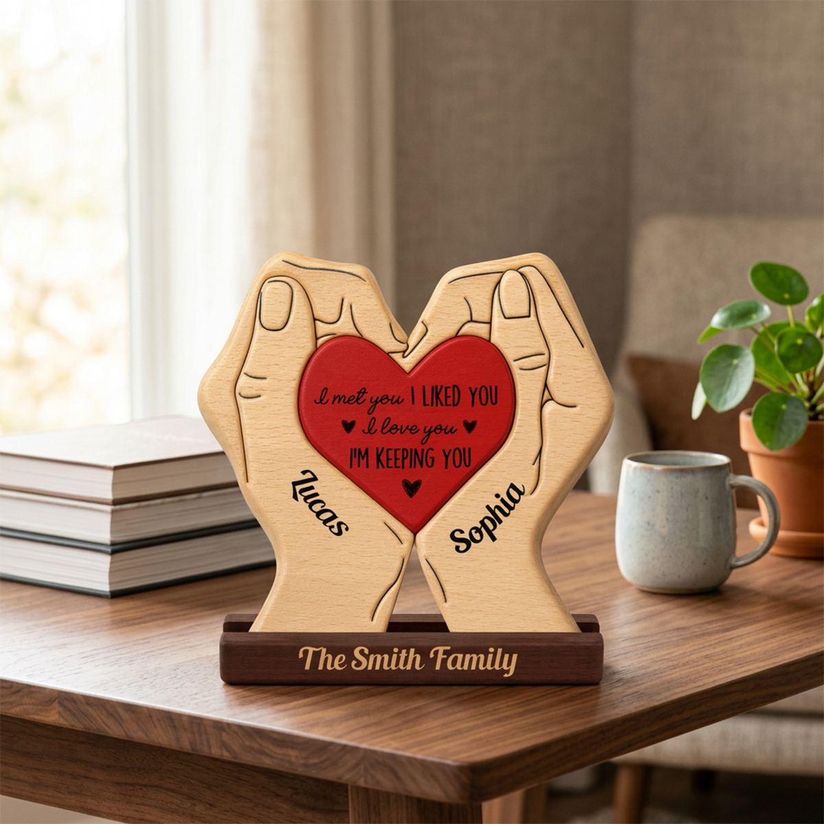 Personalized Couple Gifts Puzzle - Custom Premium Wooden Name Puzzle - Christmas Gifts