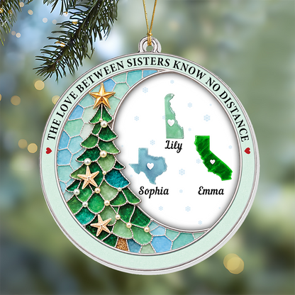 Connected By Heart Never Apart Merry Christmas - Real 3D Relief Ornament