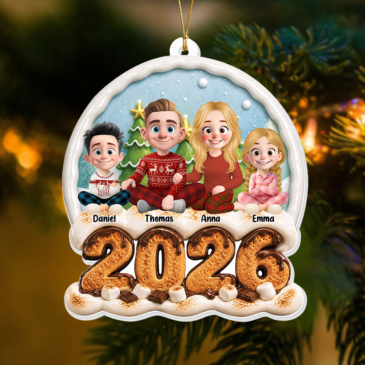 Our Family Christmas 2026 - Real 3D Relief Ornament