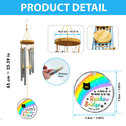 I Am Always With You - Personalized Memorial Wind Chime - Wind Chimes With Glass Ornament