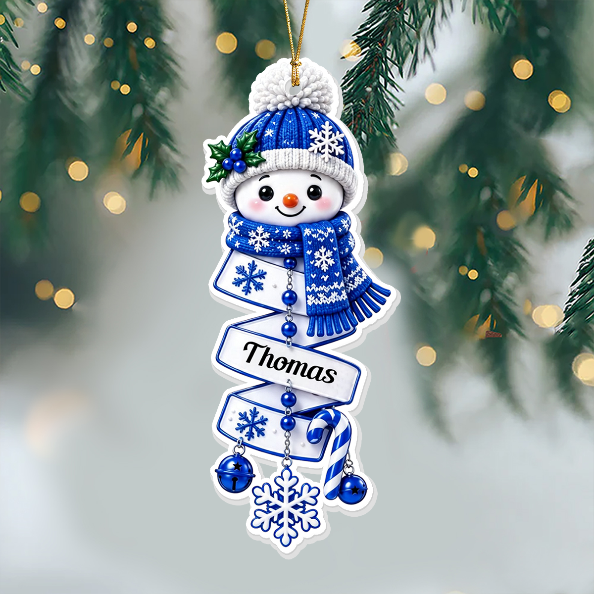 Snowman Cheer Merry Christmas - Real 3D Relief Ornament