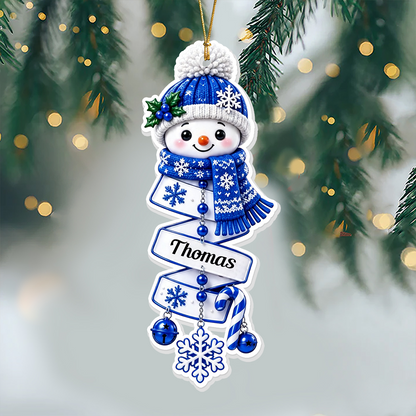 Snowman Cheer Merry Christmas - Real 3D Relief Ornament