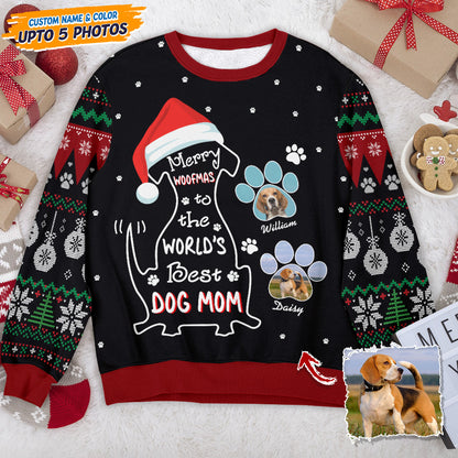 Merry Woofmas Ugly Sweatshirt - Unisex Wool Jumper - Christmas Gift