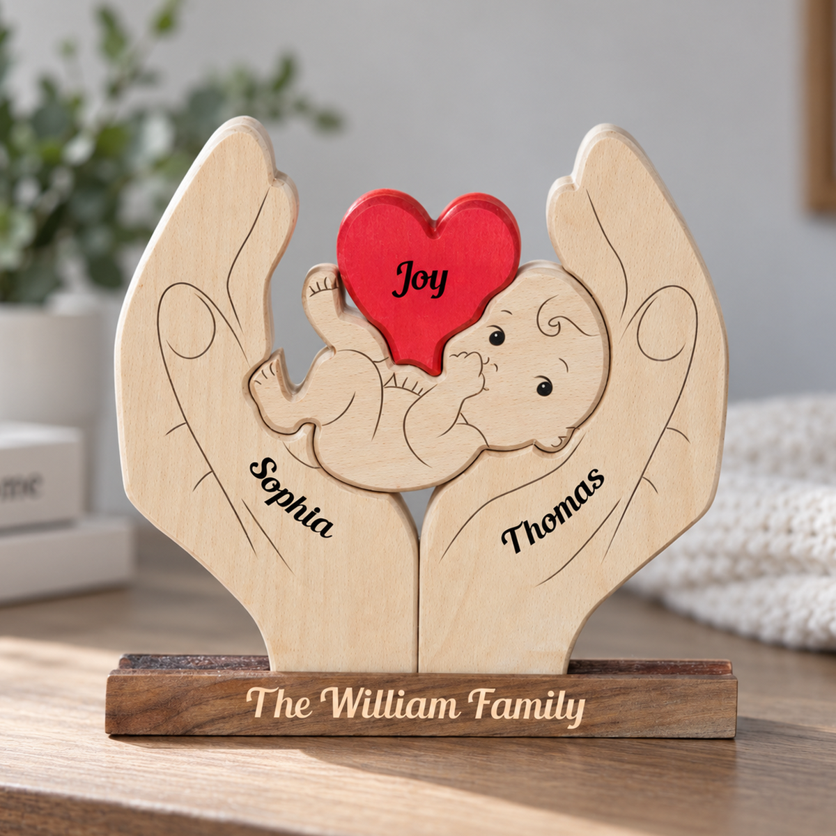 Personalized Baby New Born Puzzle - Custom Premium Wooden Name Puzzle - Christmas Gifts - New Mom New Dad
