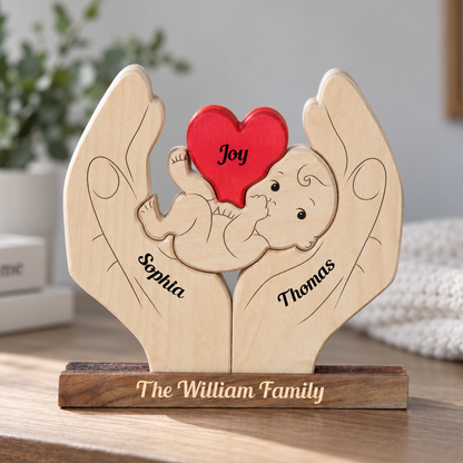 Personalized Baby New Born Puzzle - Custom Premium Wooden Name Puzzle - Christmas Gifts - New Mom New Dad