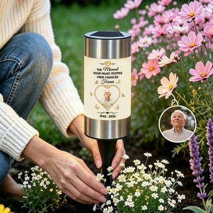 The Moment My Heart Changed Forever Solar Garden Light - Personalized Memorial Sympathy Gifts For Loss Of Mom, Dad