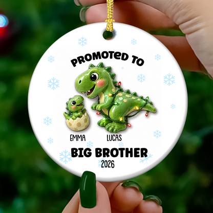 Proud New Big Sibling Gift - Real 3D Ceramic Ornament