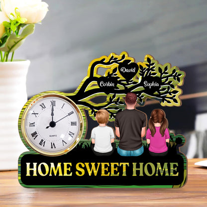 Sweet Home - Desk Clock Plaque Personalized Gifts