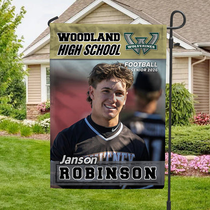 Custom Photo Graduation Flags - Personalized Graduation Garden Flag - Graduation Class Of 2026 Sport