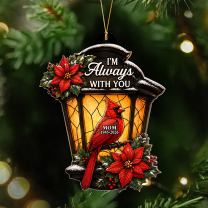 Memorial Cardinal Lantern Always With You - 3D Relief Ornament