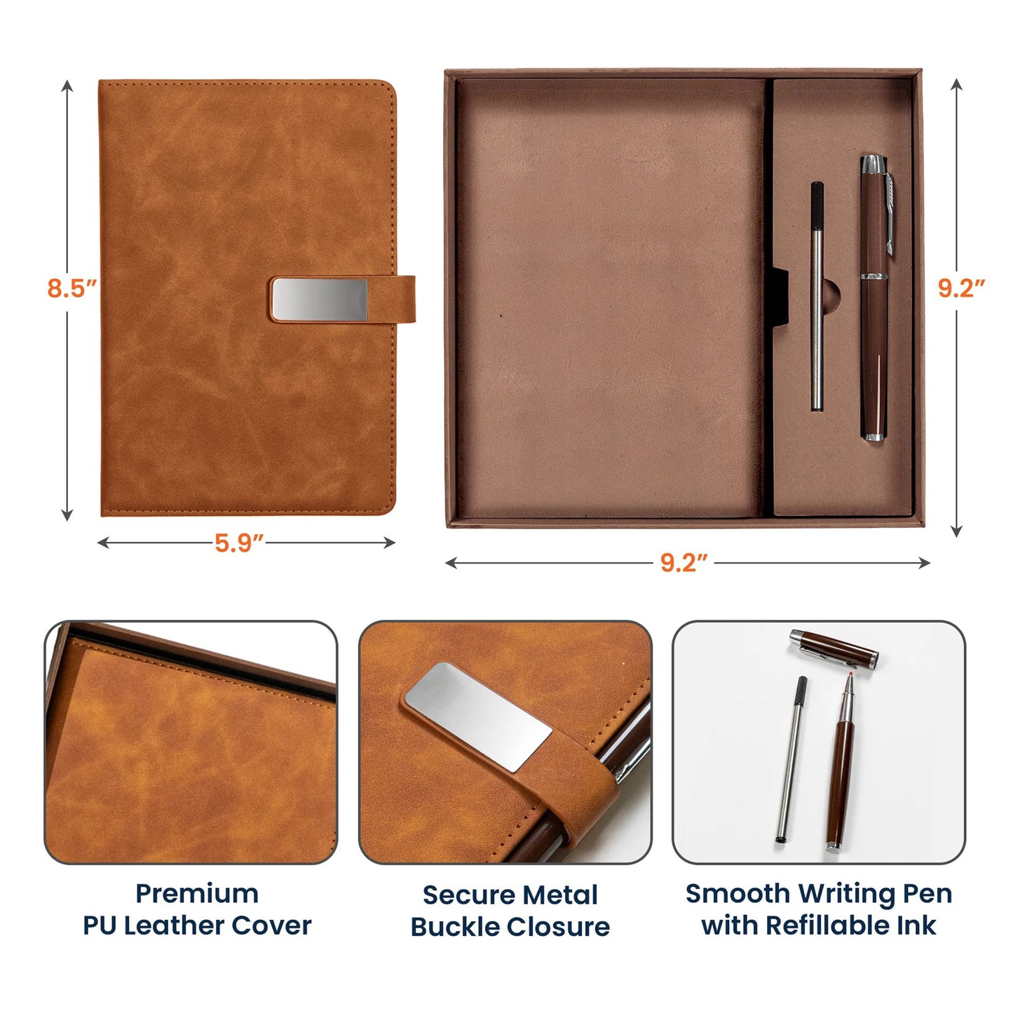 Memorial Letters To Loved One In Heaven - Personalized Leather Notebook Set