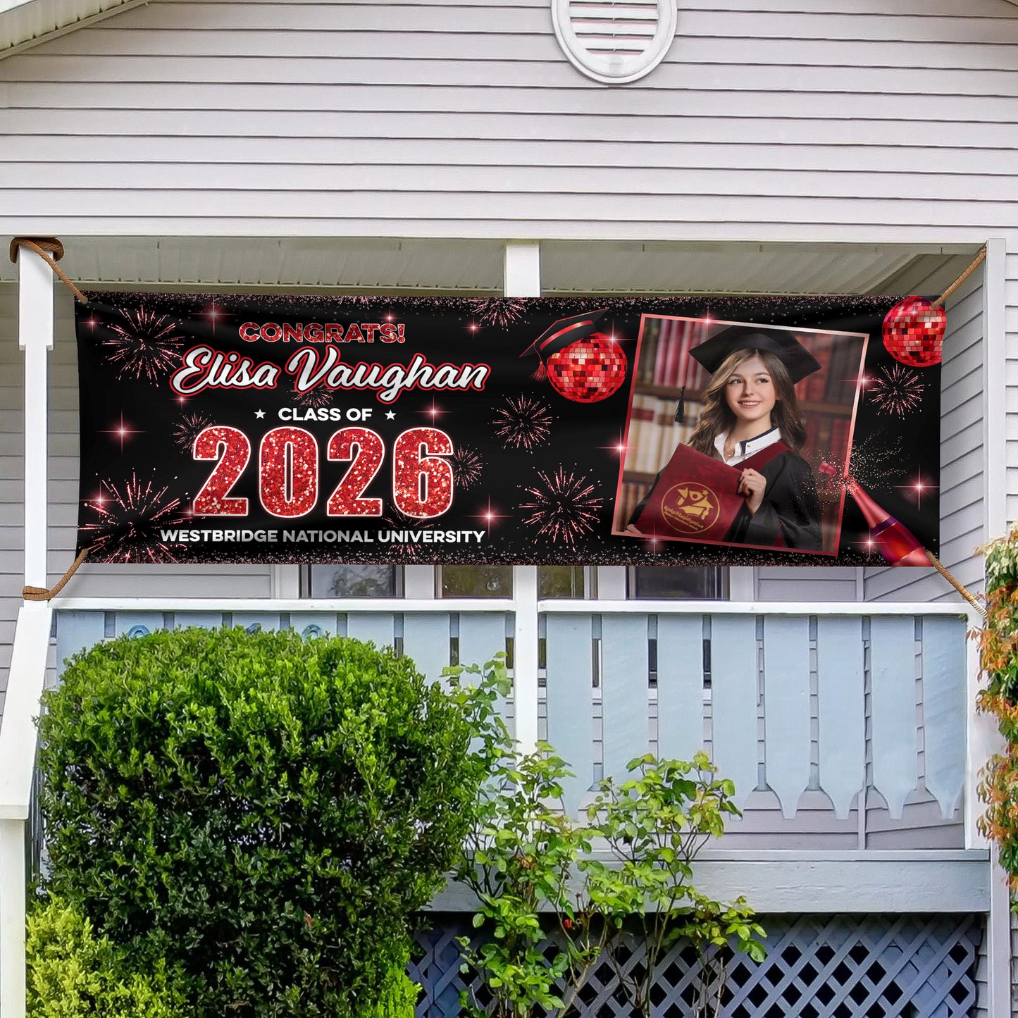 Custom Photo Congrats 2026 Style Personalized Banner - Graduation Decor