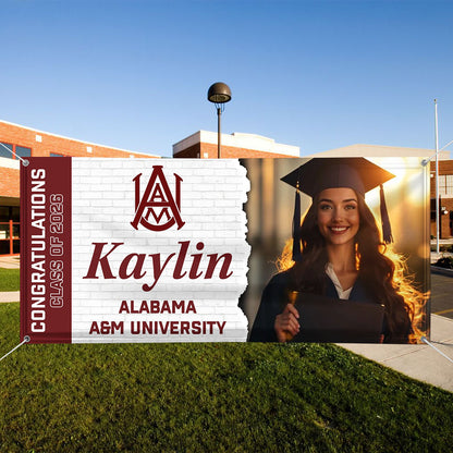 Custom Logo And Photo Congrats 2026 Personalized Banner - Graduation Decor