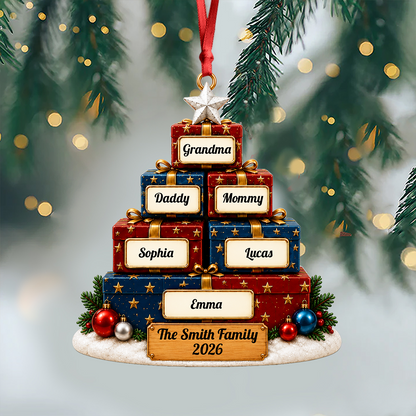 250 Years Christmas Ornament, Patriotic - Real 3D Relief Ornament