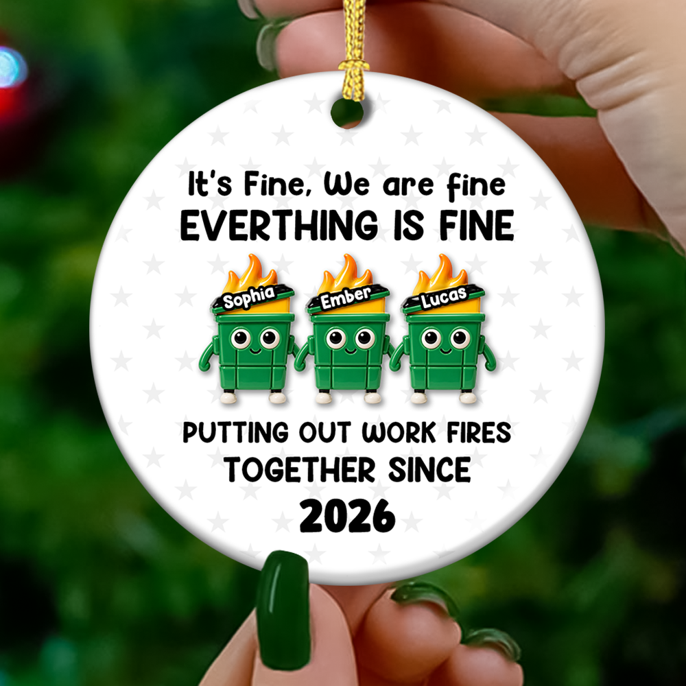 Putting Out Work Fires Together Work Bestie - Real 3D Ceramic Ornament