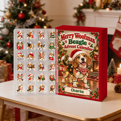 Beagle Advent Calendar 2026 - 24 Day Christmas Countdown Box With Cute Figurines - Advent Calendar Box-Box&Acrylic