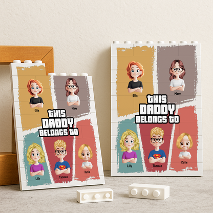 Father's Day Gifts, This Grandpa Belongs To - Custom Building Blocks