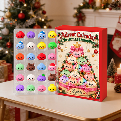 Christmas Dumpling Tree Advent Calendar - Dumpling Advent Calendar - 24 Mini Dumpling Squishies - Family Countdown Calendar