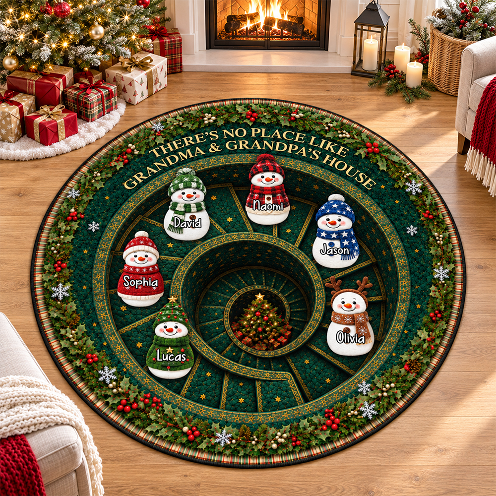 Custom Photo Clown Shaped Doormat - Personalized Christmas Decor 3D Round Rug