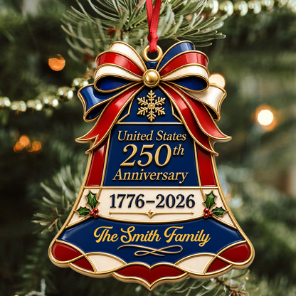 Personalized 250th America Christmas Ornament Patriotic - Real 3D Relief Ornament