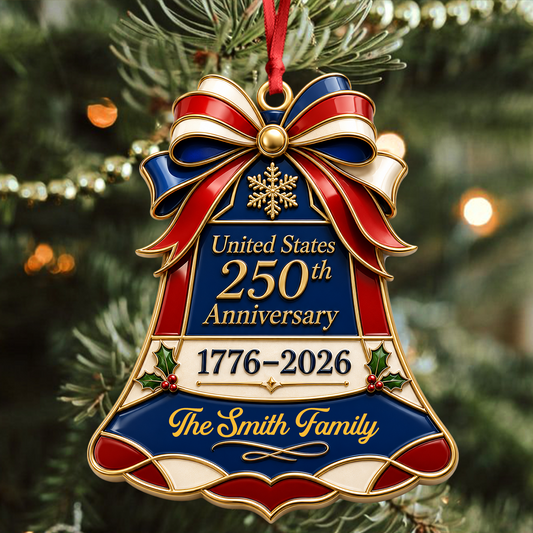 Personalized 250th America Christmas Ornament Patriotic - Real 3D Relief Ornament
