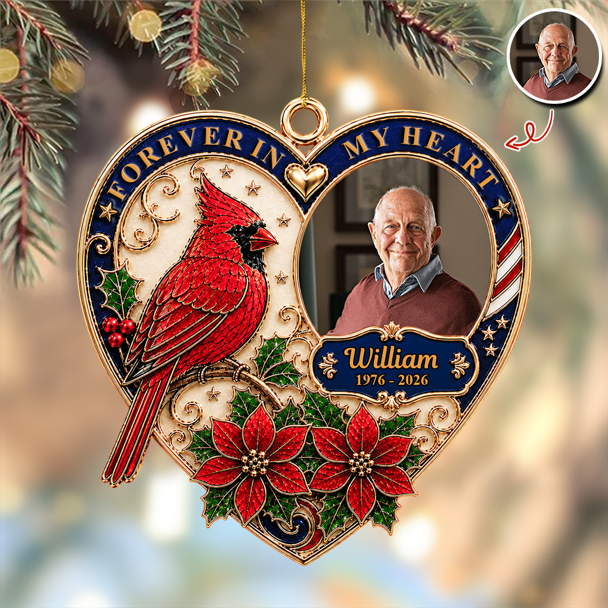 I Am Always With You Memorial Wrapped In Love - Real 3D Relief Ornament 2