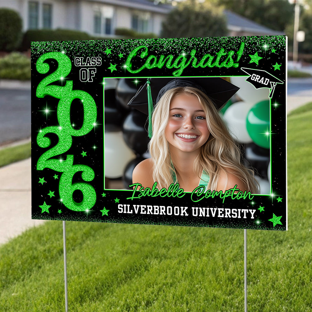 Graduation Lawn Sign, Graduation Gift - Personalized Graduation Yarn Sign With Stake