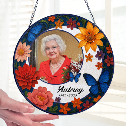 I Love You - Personalized Photo Stained Glass Window Hanging Suncatcher