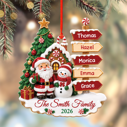 Family Christmas Personalized Ornament - Real 3D Relief Ornament