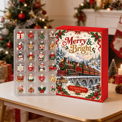 Merry And Bright Advent Calendar 2026 24 Day Christmas Countdown Box With Cute Figurines - Advent Calendar Box-Box&Acrylic