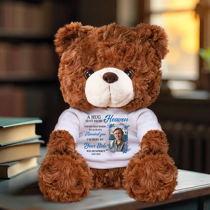 Hug From Heaven Cardinal - Memorial Personalized Custom Teddy Bear Plush - Sympathy Gift For Family Members