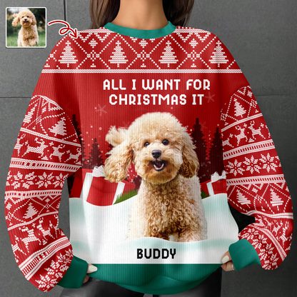 We Woof You Ugly Sweatshirt - Unisex Wool Jumper - Christmas Gift