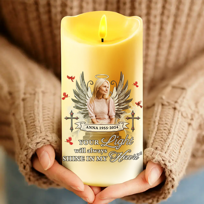 Your Light Will Always Shine - Personalized Photo LED Candle