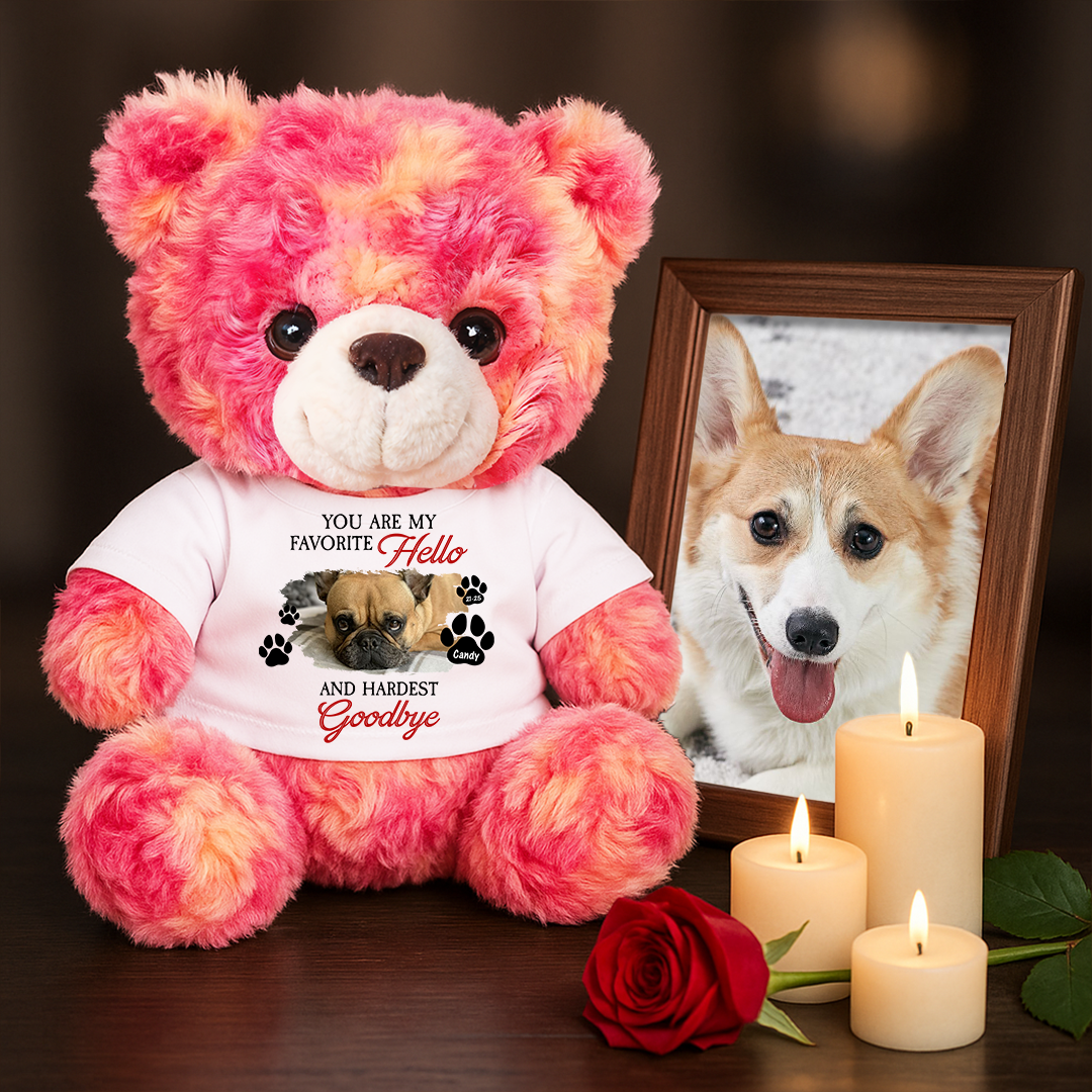 My Favorite Hello - Memorial Personalized Custom Teddy Bear Plush - Sympathy Gift For Pet Lover