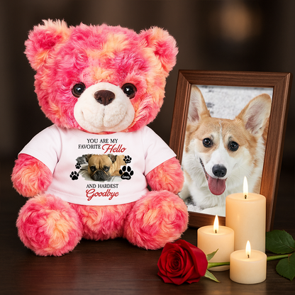 My Favorite Hello - Memorial Personalized Custom Teddy Bear Plush - Sympathy Gift For Pet Lover
