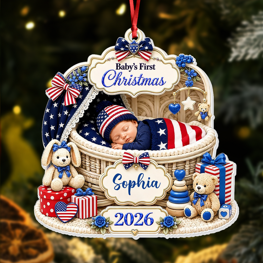Baby USA Gifts for New Mom New Dad Newborn - Real 3D Relief Ornament