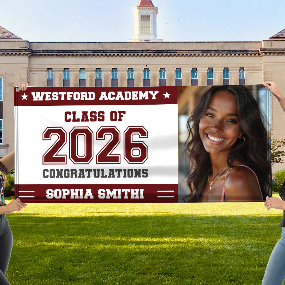 Graduation Decor Class Of 2026 Custom Photo Personalized Banner - Graduation Door Banner