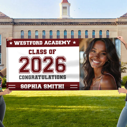 Graduation Decor Class Of 2026 Custom Photo Personalized Banner - Graduation Door Banner