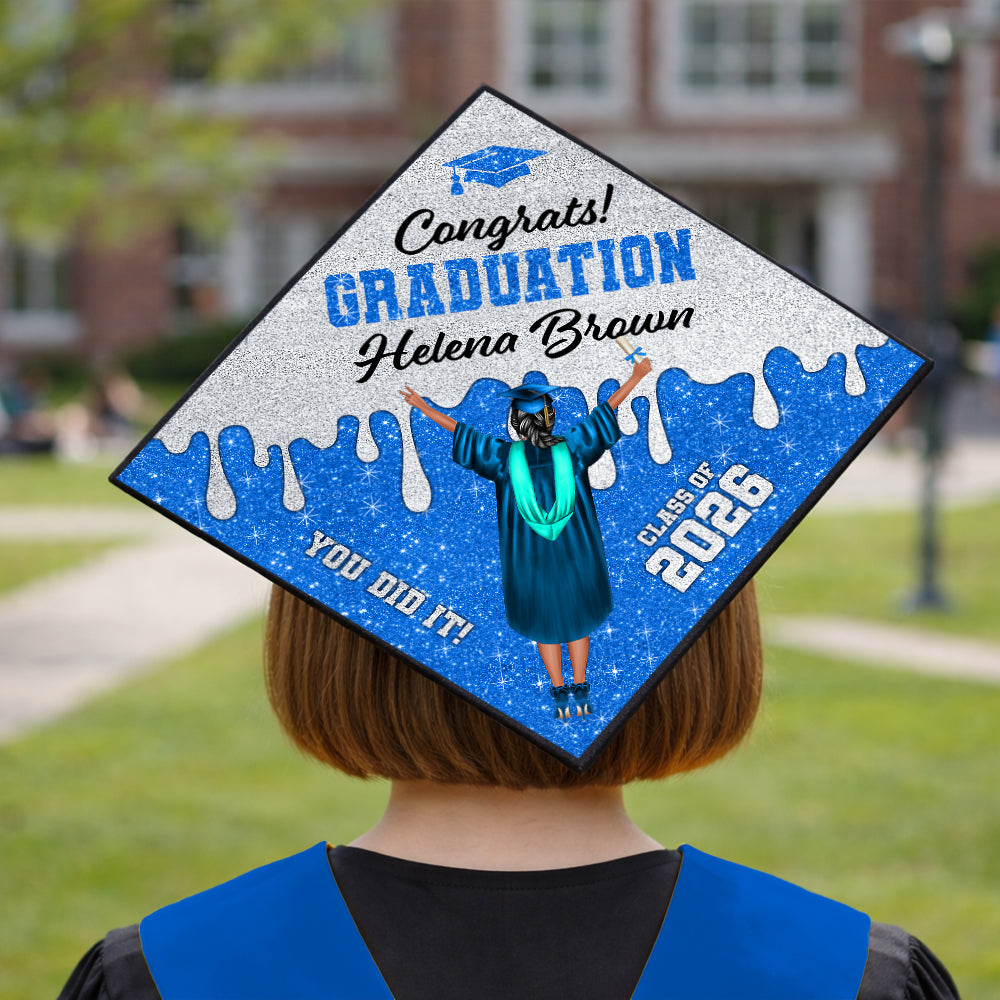 Class Of 2026 You Did It Cap Topper - Personalized Printed Graduation Cap Topper