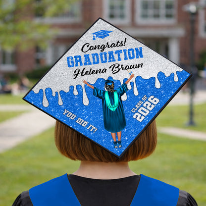 Class Of 2026 You Did It Cap Topper - Personalized Printed Graduation Cap Topper