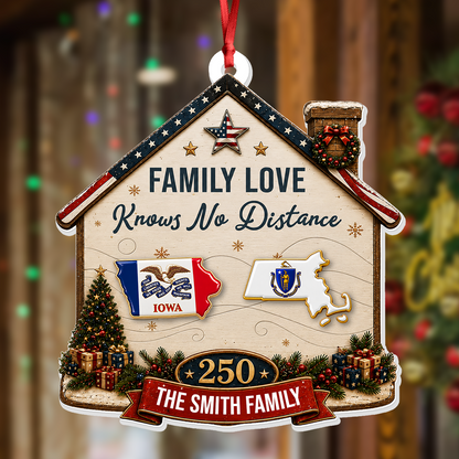 American We Stand Merry Christmas - Real 3D Relief Ornament