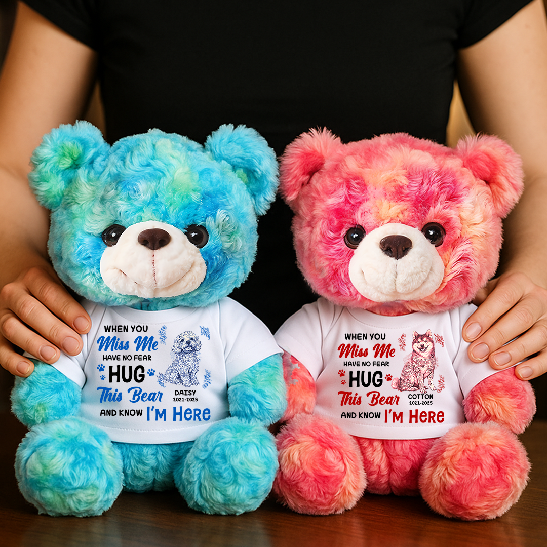 Memorial Flower Dog - Personalized Custom Teddy Bear Plush