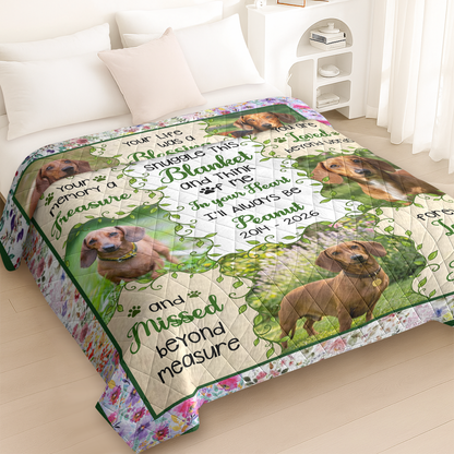 Custom Photo Dog Cat Pet Memorial Snuggle - Memorial Personalized Custom Blanket - Quilt Blanket