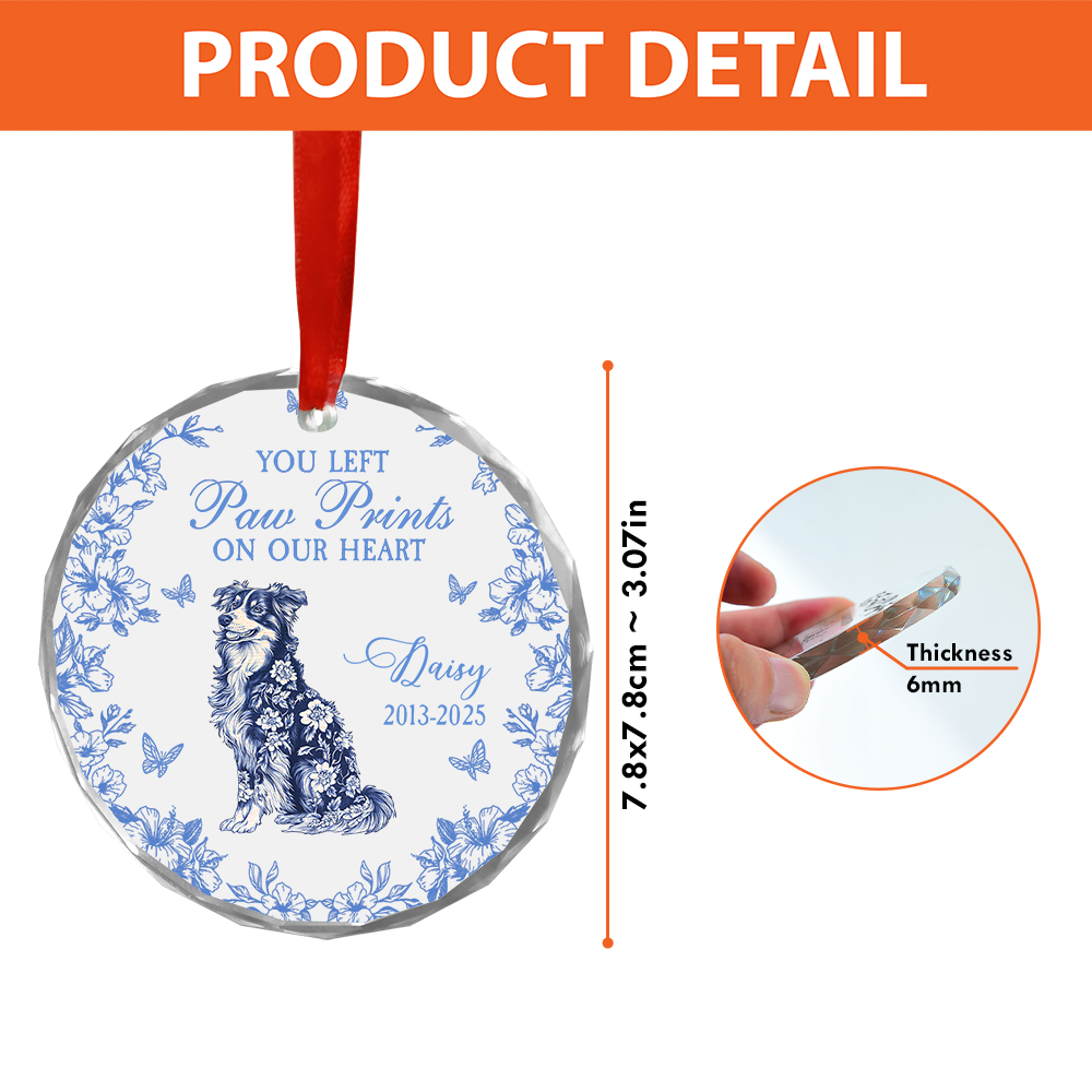 Flower Dog - Personalized Custom Glass Ornament