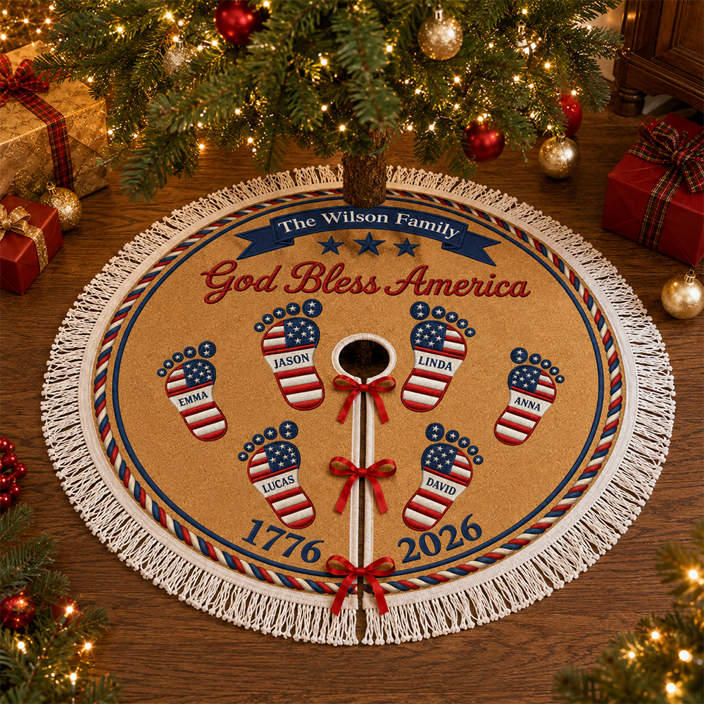 250 Years Of Freedom - Custom Tree Skirt - Personalized Christmas Gifts