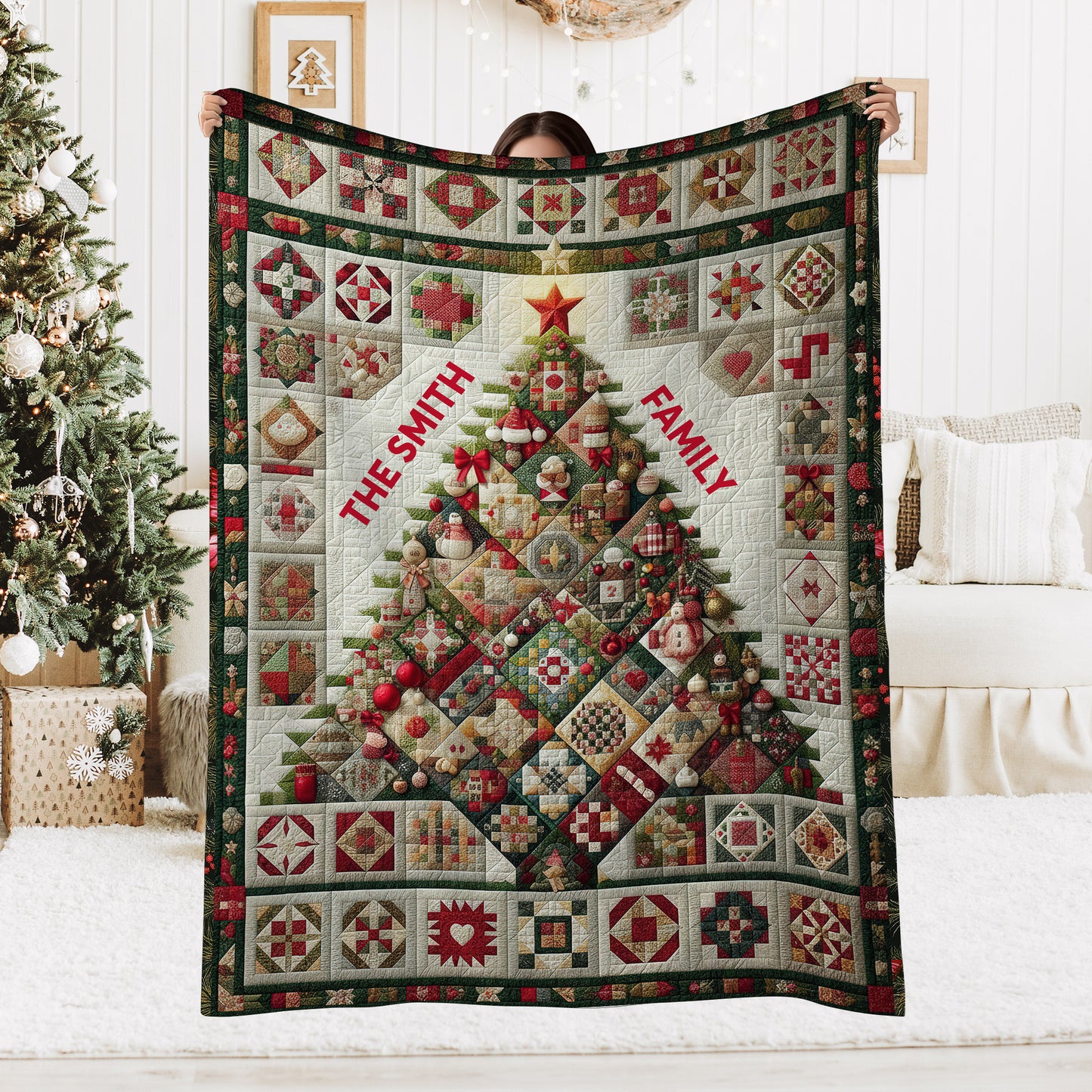 Christmas Tree - Personalized Custom Blanket