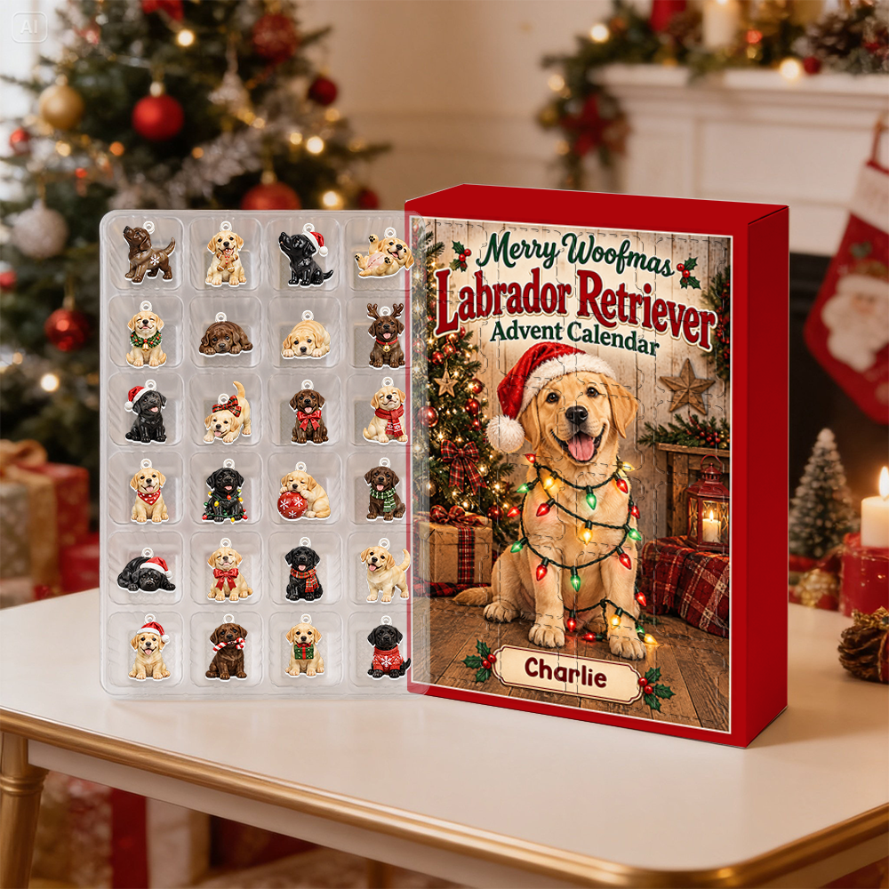 Labrador Retriever Advent Calendar 2026 24 Day Christmas Countdown Box With Cute Figurines - Advent Calendar Box-Box&Acrylic