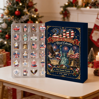 Christmas 250 Years Of Freedom Advent Calendar 2026 - 24 Day Christmas Countdown Box - Advent Calendar Box-Box&Acrylic